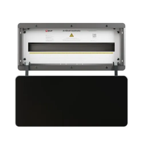 Корпус ArtShell Aesthetic силовой встраив. 24мод. черн. дверь из закал. стекла EKF artshell-a-24p-cb фото 4