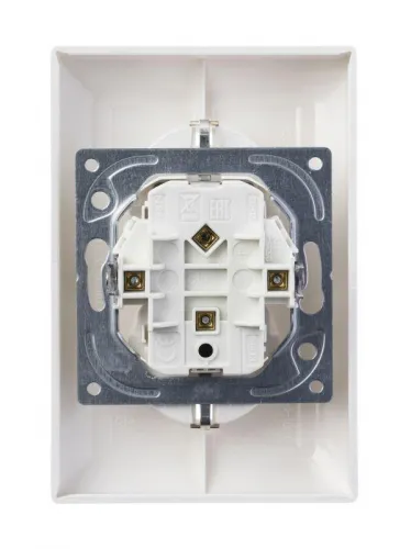 Розетка 2-м СП Basic 16А IP20 250В Schuko защ. шторки механизм альп. бел. ABB 2CKA002021A0378 фото 2