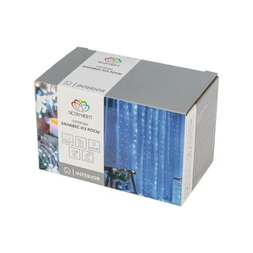 Гирлянда светодиодная "Роса "Светодиодный дождь" 6х3м LED бел. 24Вт IP20 USB+пульт управления Neon-Night 315-995 фото 6