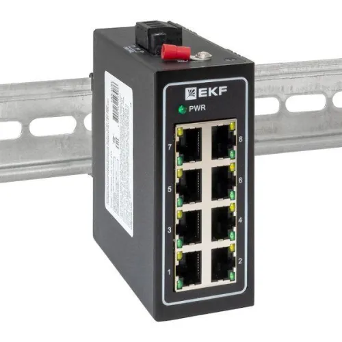 Коммутатор неуправляемый промышленный U-8T 8 портов 10/100Base-T(X) RJ45 монтаж на DIN-рейку TSX EKF TSX-U-8T фото 6