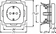 Розетка 1-м СП Duro 16А IP20 крем./бел. ABB 2011-0-1318