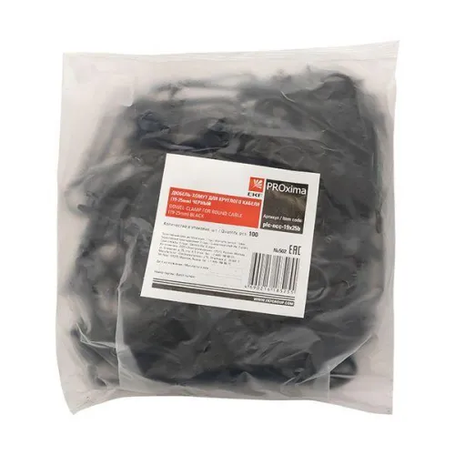 Дюбель-хомут d19-25мм для круглого кабеля черн. (уп.100шт) PROxima EKF plc-ncc-19x25b фото 3