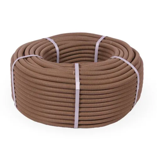 Труба гофрированная ПВХ легкая d16мм 350 Н бук (уп.100м) Промрукав PR01.0031 фото 2