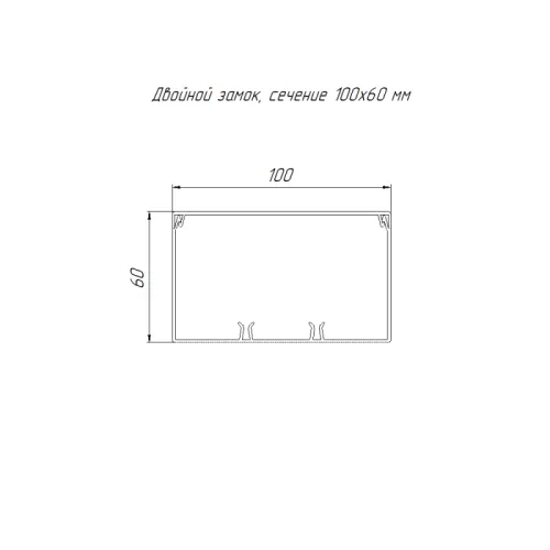 Кабель-канал 100х60 L2000 с двойн. замком бел. Промрукав PR.0610061 фото 2