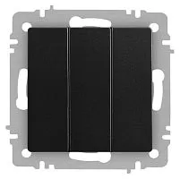 Выключатель Accent 6-106-05 тройной 10А-250В IP20 СУ AL/CU антрацит Intro Б0063540
