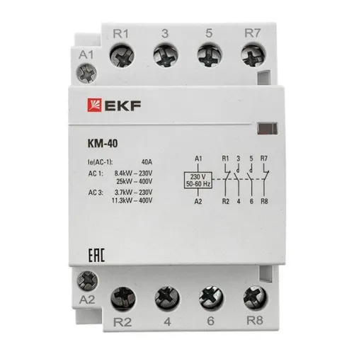 Контактор модульный КМ 40А 2NО+2NC (3 мод.) PROxima EKF km-3-40-22 фото 6