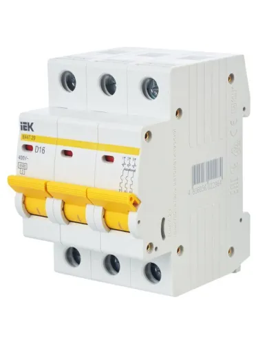 Выключатель автоматический модульный 3п D 16А 4.5кА ВА47-29 KARAT IEK MVA20-3-016-D фото 9