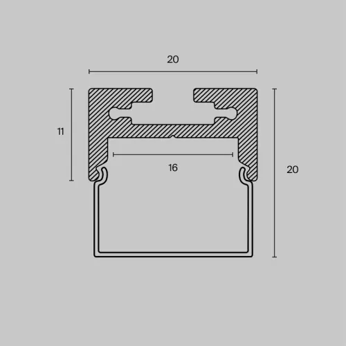 Профиль накладной/подвесной 20х20 алюм. Maytoni ALM-2020B-S-2M фото 4