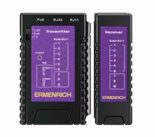 Тестер кабельный NetGeeks NP10 фиолет. Ermenrich 85300 фото 4