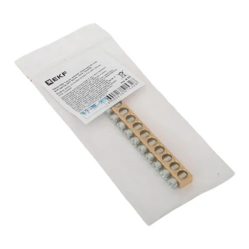 Шина PEN "ноль-земля" (6х9мм) 10 отв. для щитов Nova Unix Unix65 EKF nv-k10 фото 5