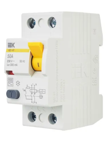 Выключатель дифференциального тока (УЗО) 2п 50А 300мА тип AC ВД1-63 KARAT IEK MDV10-2-050-300 фото 11