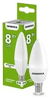 Лампа светодиодная C35 8Вт свеча 4000К E14 230В GENERICA LL-C35-08-230-40-E14-G