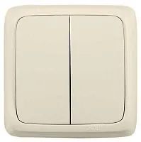 Выключатель 2-кл. ОП Альфа 10А IP20 250В с изолир. пластиной сл. кость HEGEL ВА10-153-01