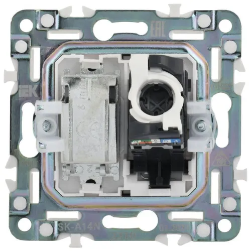 Розетка двойная TV+RJ45 кат.5E SKANDY SK-A14N никель IEK SK-AK20-1-K50 фото 5