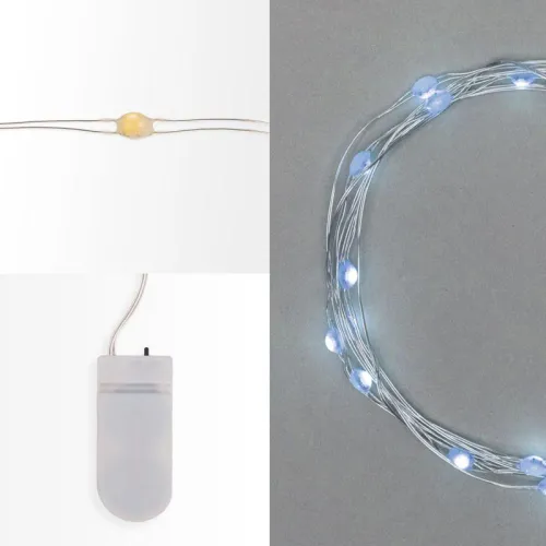 Гирлянда светодиодная "Роса" с крупными каплями 2м 20LED бел. IP20 2хCR2032 (в комплекте) Neon-Night 302-005 фото 3