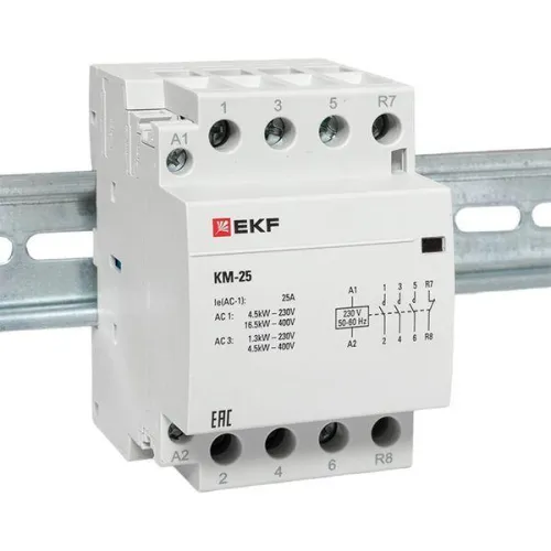 Контактор модульный КМ 25А 3NО+NC (3 мод.) EKF km-3-25-31 фото 4