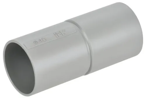 Муфта соединительная труба-труба d40 GI40G сер. ELASTA IEK CTA10MP-GIG40-K41-020