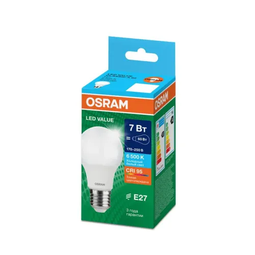 Лампа светодиодная LED G4 Value LVCLA60 7W/965 CRI95 7Вт 6500К 700лм грушевидная матов. E27 170-250В OSRAM 4058075578791 фото 6