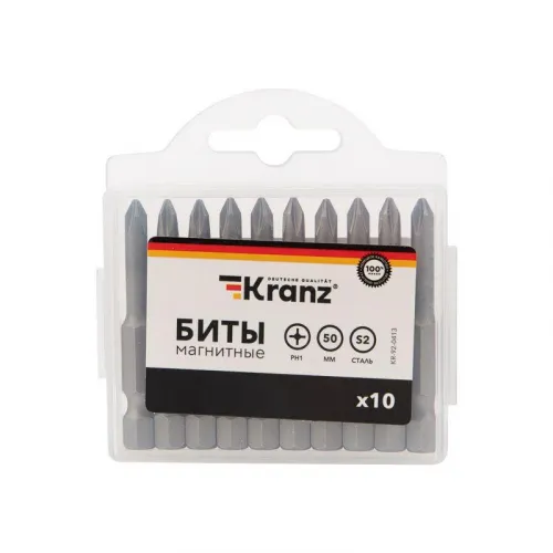Бита PH1х50мм для шуруповерта (уп.10шт) Kranz KR-92-0413 фото 2