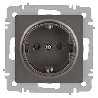 Розетка 1-м СП Accent 6-202-09 16А IP20 250В 2P+E Schuko титан Intro Б0063701