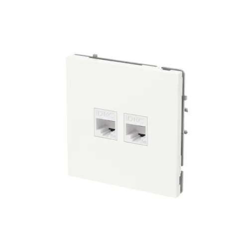Розетка компьютерная 2-м KANT RJ45 кат.5E без шторки бел. магнолия DKC 7000664 фото 3
