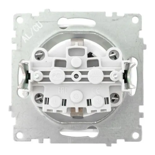 Механизм розетки 1-м Валенсия 16А IP44 с заземл. защ. шторки с крышкой бел. PROxima EKF EWV10-124-90 фото 4