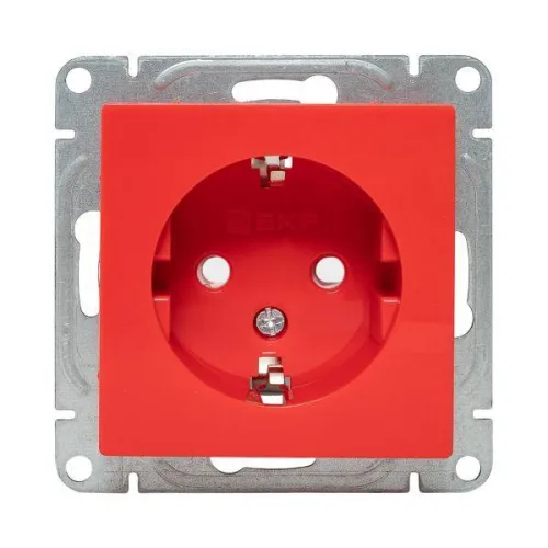 Розетка СП Эпика 16А с заземл. защ. шторки механизм красн. EKF UP1-SOR-111 фото 2