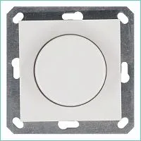 Светорегулятор поворотно-нажимной (диммер) LED 30-400Вт 1gang 2way механизм бел. глянцевый Jasmart G4012W