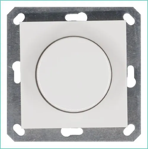 Светорегулятор поворотно-нажимной (диммер) LED 30-400Вт 1gang 2way механизм бел. глянцевый Jasmart G4012W