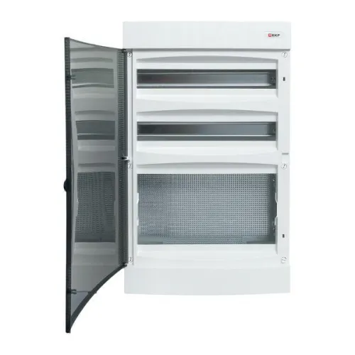 Щит комбинированный Unix 2х18мод. + 1 монтаж. плата 4 габарит IP41 прозр. дверь PROxima EKF ux-2x18+1m-n фото 6