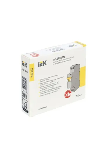 Выключатель автоматический дифференциального тока C 25А 30мА АВДТ32МL KARAT IEK MVD12-1-025-C-030 фото 11