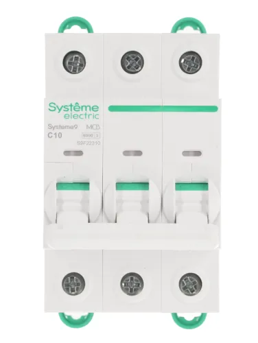 Выключатель автоматический 3п C 10А 6кА Systeme9 400В SE S9F22310 фото 4