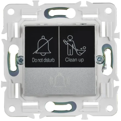 Кнопка звонка SKANDY 10А SK-V17S для отелей с индикацией серебр. IEK SK-V14-2-10-K23 фото 3