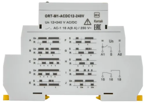 Реле времени многофункц. ORT 1 контакт 12-240В AC/DC IEK ORT-M1-ACDC12-240V фото 2