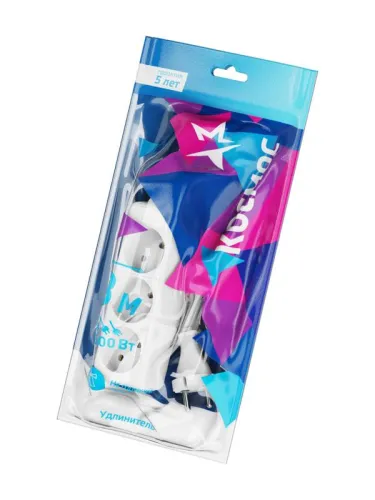 Удлинитель 3х3м без заземл. 16А IP20 ПВС 2х1.5 КОСМОС YKsm3m-3g(K) фото 2