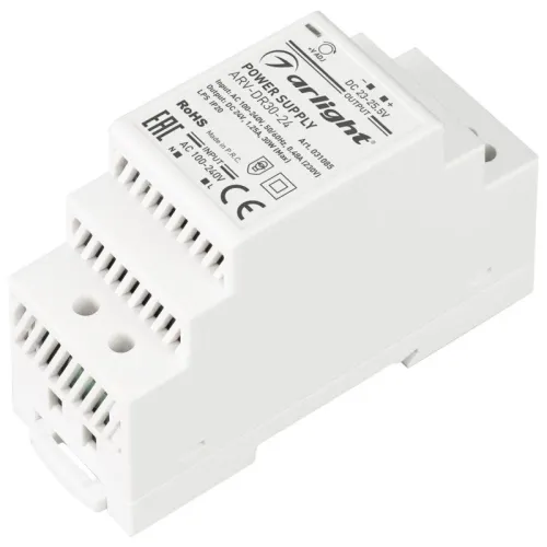 Блок питания ARV-DR30-24 24В 1.25А 30Вт IP20 DIN-рейка Arlight 031085