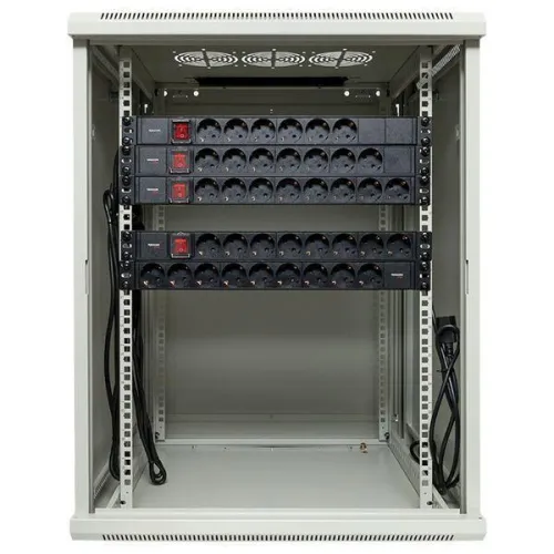 Шкаф настенный 19дюйм TERACOM PRO 15U 600600мм дверь стеклянная с замком-ручкой сер. EKF TRP-WLL-1566-40G фото 7