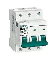 Выключатель автоматический модульный 3п D 25А 6кА ВА-103M без теплозащиты DEKraft 12558DEK