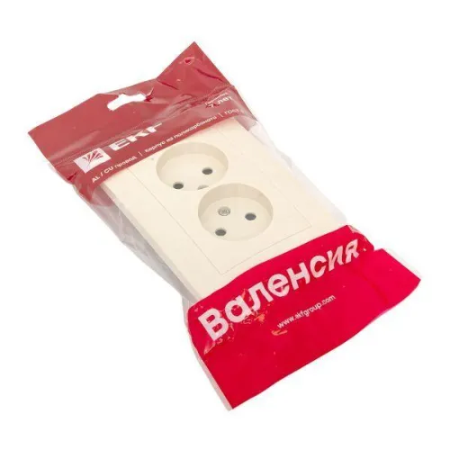 Розетка 2-м СП Валенсия 10А IP20 без заземл. защ. шторки крем. PROxima EKF EWR10-102-20 фото 6