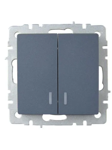 Выключатель 2-кл. СП BRITE ВС10-2-1-БрМ 10А с индик. механизм маренго IEK BR-V20-1-10-K35 фото 7