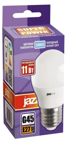 Лампа светодиодная PLED-SP 11Вт G45 5000К E27 230В/50Гц JazzWay 5019393 фото 2