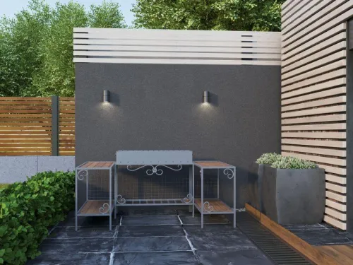 Светильник 5112 GU10 IP65 уличный настенный сер. IEK LT-UPU0-5112-GU10-1-K03 фото 5