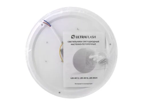 Светильник светодиодный LBS-8024 24Вт blanc настенно-потолочный Ultraflash 15140 фото 6
