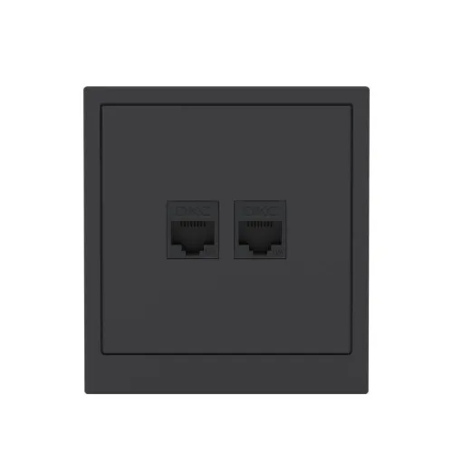 Розетка компьютерная 2-м KANT RJ45 кат.6A без шторки черн. уголь DKC 7012674 фото 6