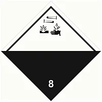 Знак для маркировки опасных грузов "Кл.8" 250х250мм пленка самоклеящаяся EKF an-7-08