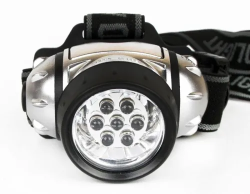 Фонарь налобный LED 5351 7LED 3 режима 3хR03 металлик Ultraflash 10260 фото 8