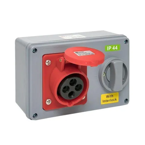 Розетка 1414 3Р+РЕ 16А 380В IP44 с блокировкой и выкл. EKF ps-1414-16-380 фото 5