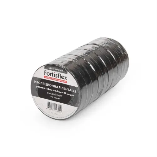 Изолента ХБ 18х0.4х11 черн. Fortisflex 71242 фото 2