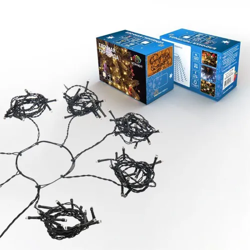 Гирлянда светодиодная елочная с кольцом 7 нитей х1.8м 126LED тепл. бел. 6.5Вт 220-240В IP20 не соединяемая Neon-Night 235-086 фото 7