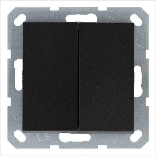 Переключатель перекрестный 2-кл. 10А IP20 механизм антрацит Jasmart G3014B